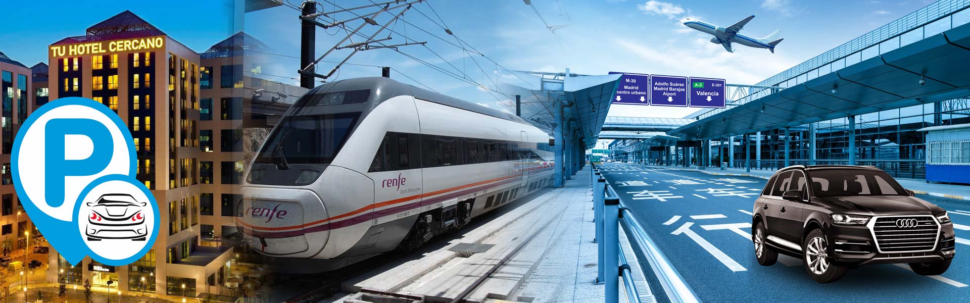 Servico de aparcamiento aeropuerto Madrid y estaciones de renfe